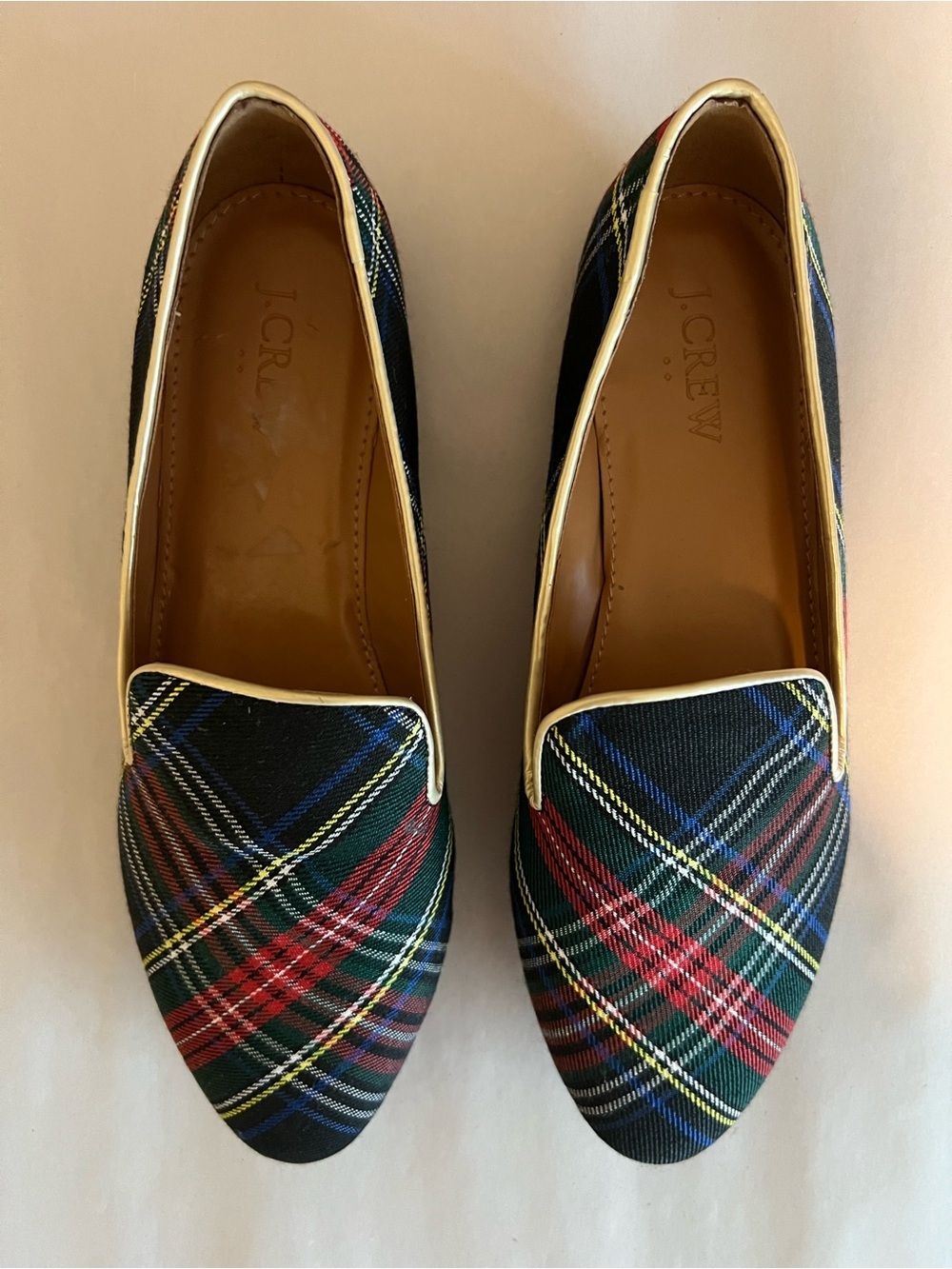 J. Crew Tartan Plaid Smoking Loafers Size 7 US
